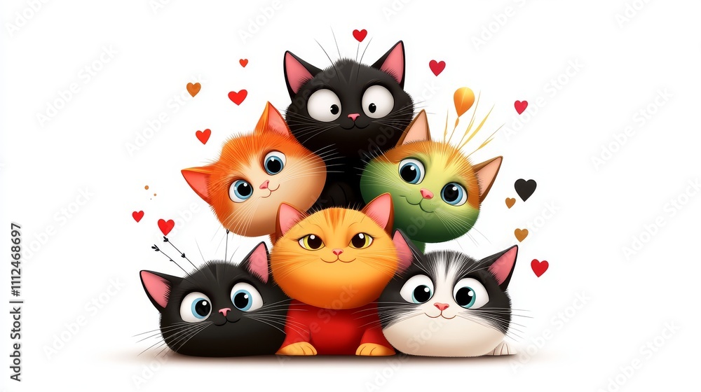 Cute Cat Variations for Creative Projects Cute Cat Variations for Creative Projects