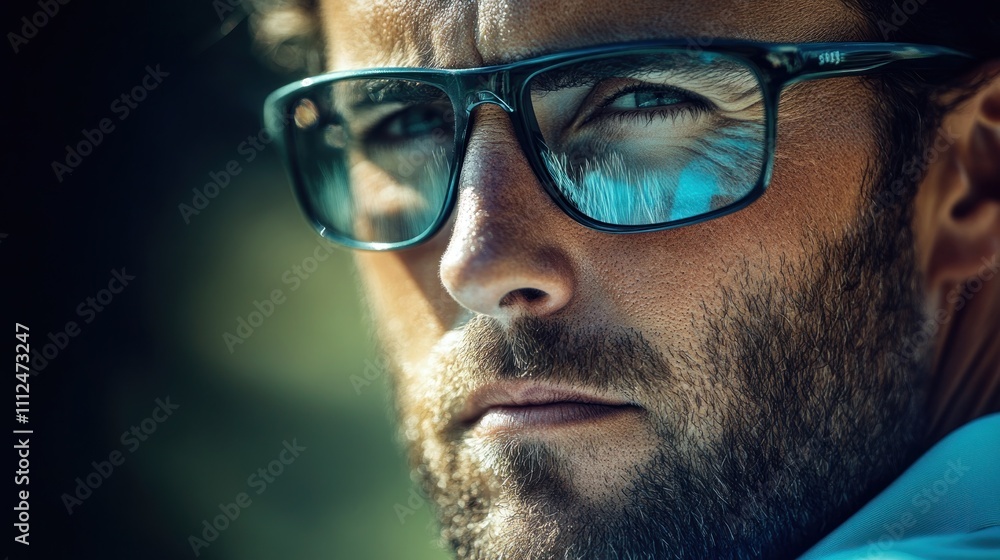 A close-up portrait of a man wearing glasses, exuding confidence and intensity. A close-up portrait of a man wearing glasses, exuding confidence and intensity.