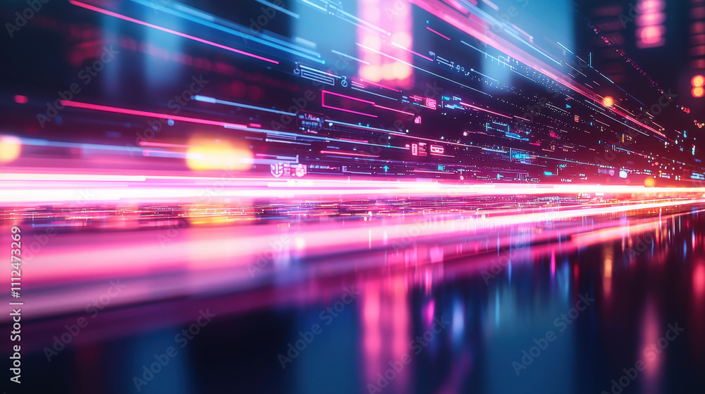 Futuristic digital interface with vibrant neon lights Futuristic digital interface with vibrant neon lights