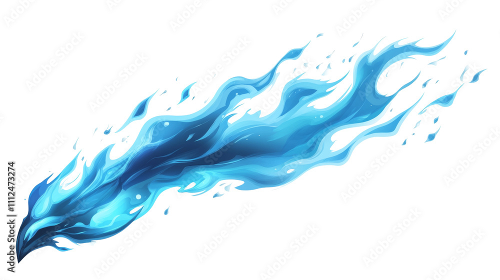 Fototapeta premium Blue flame transparent background