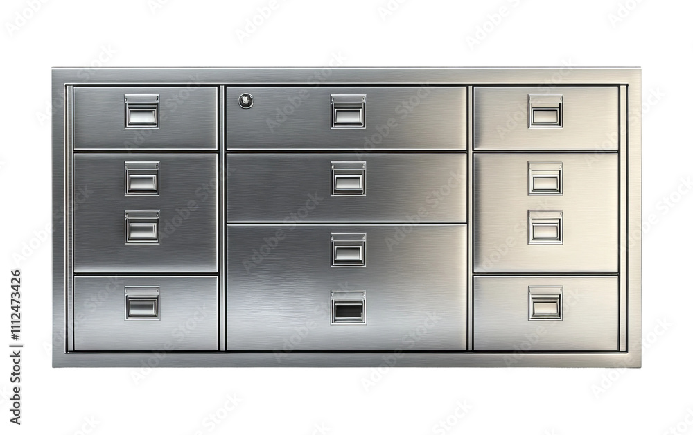Metallic Drawer Unit with Transparent Background Metallic Drawer Unit with Transparent Background