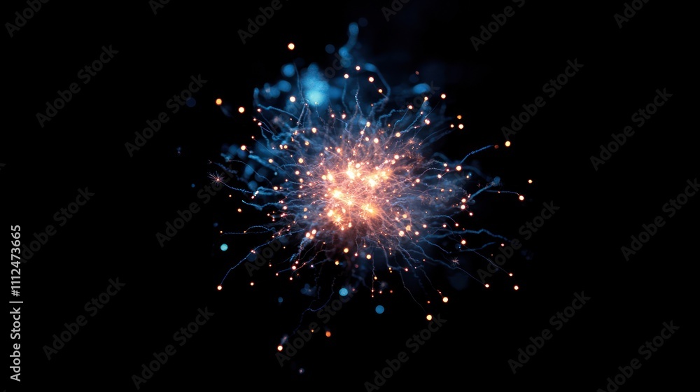 A vibrant explosion of light and color resembling a cosmic or abstract phenomenon.