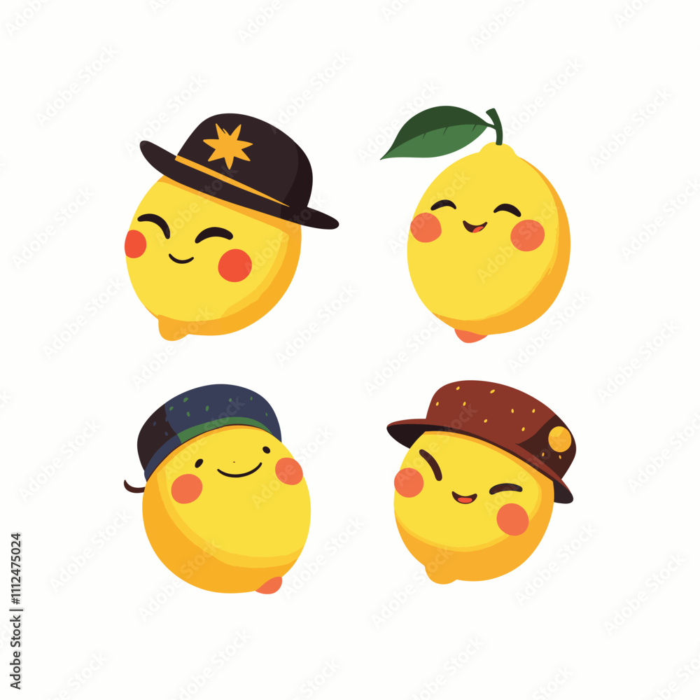 Smiling lemon with a funky ha vector design