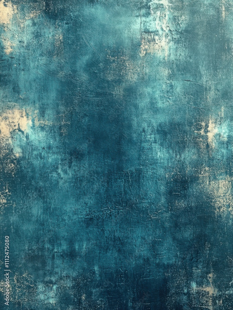 Obraz premium A close up of a blue and gold painted wall , blue background