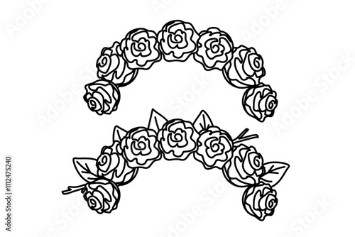 cute rose wreath isolated on white