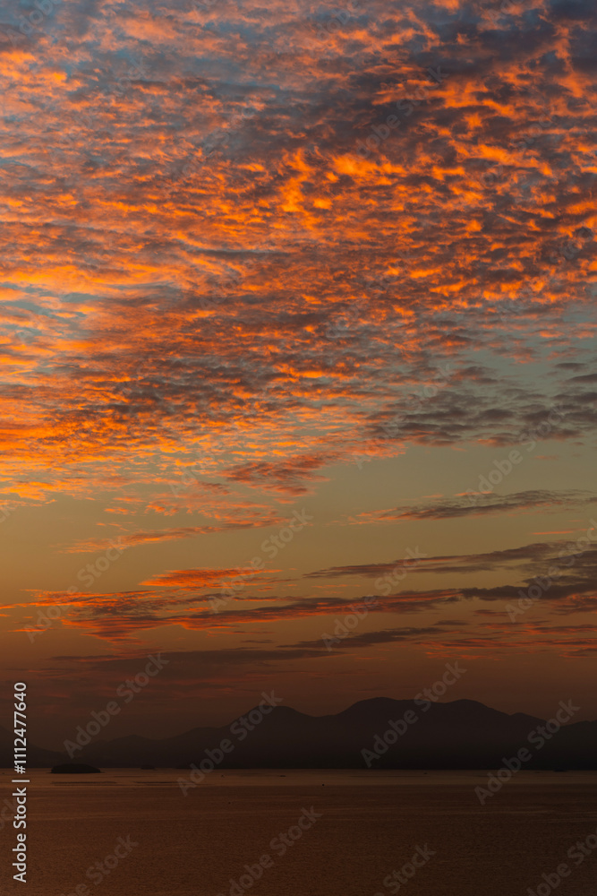 Fototapeta premium seascape with clouds before sunrise