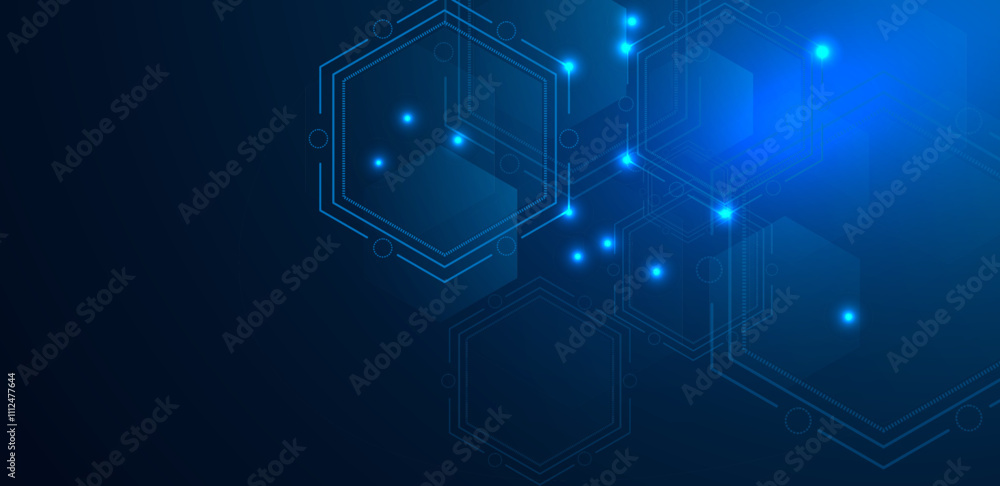 Abstract futuristic technology polygon light on blue background.
Abstract futuristic technology polygon light on blue background.