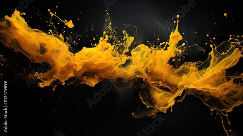 yellow splash on black photo