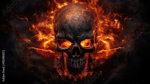 menacing skull fire