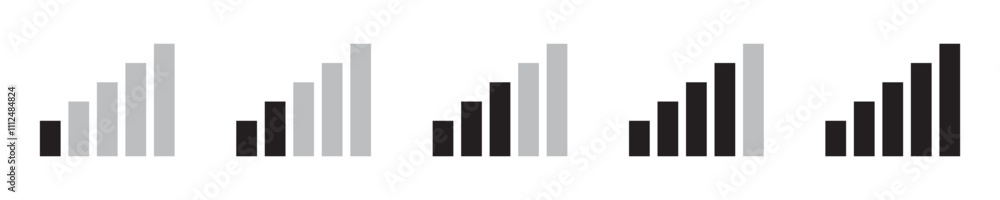 Bar graph icons in a clean, professional flat vector design. Bar graph icons in a clean, professional flat vector design.