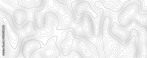 Abstract wavy topographic line background. Seamless pattern and banner design. Modern and dynamic feel to topographic mapping vector illustration.