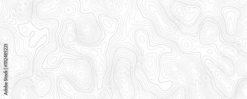 Abstract wavy topographic line background. Seamless pattern and banner design. Modern and dynamic feel to topographic mapping vector illustration.