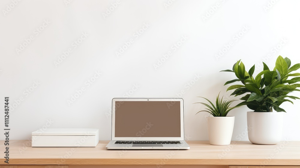 Fototapeta premium clean lap top on desk