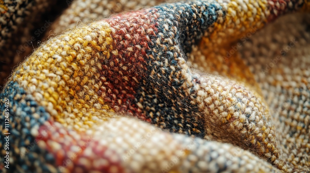 Close-up of woven fabric showcasing texture and color variations. Close-up of woven fabric showcasing texture and color variations.