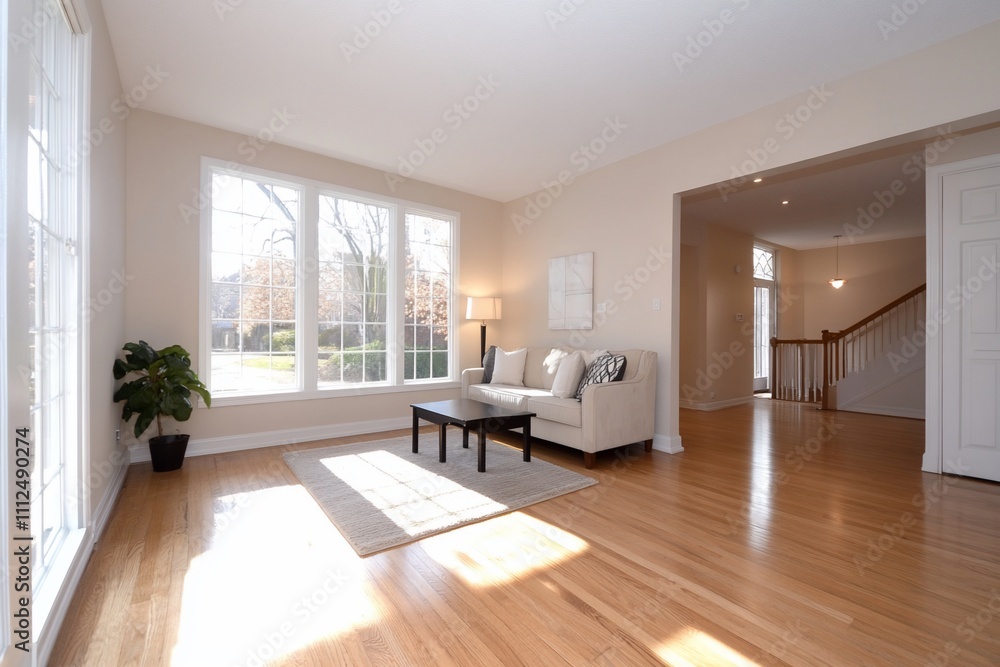 Bright and inviting living room with modern furnishings. Bright and inviting living room with modern furnishings.