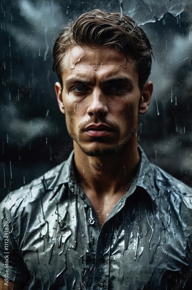 Complex surreal double exposure portrait