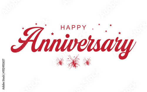 Happy Anniversary Calligraphic lettering design for greeting card