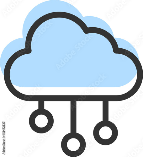 Cloud Storage And Data Transfer Vector Icon. Computing Service And Network Related Line Icons. Database And Server, Cyber Security, Digital Transformation.