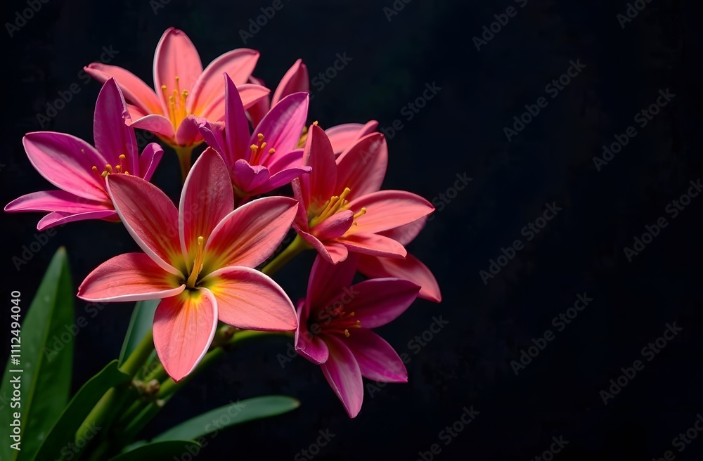 Dark lilies on a black background. Space for text Dark lilies on a black background. Space for text