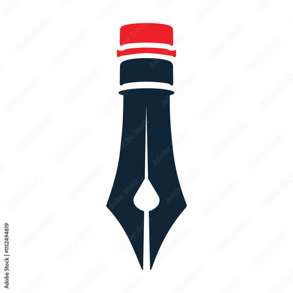 Fototapeta premium Elegant Pen Nib Design in Black and Red Colors