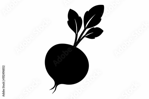 radish silhouette, Vegetables Silhouette Illustration ,silhouette of a radish, Radish icon vector illustration graphic design, Raw radish silhouette vector illustration.