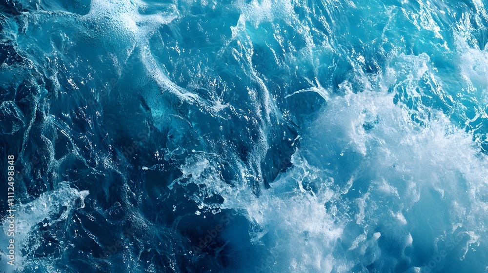 Fototapeta premium Ocean Water Texture White Foam Waves