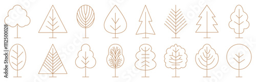 Set of minimal trees icons