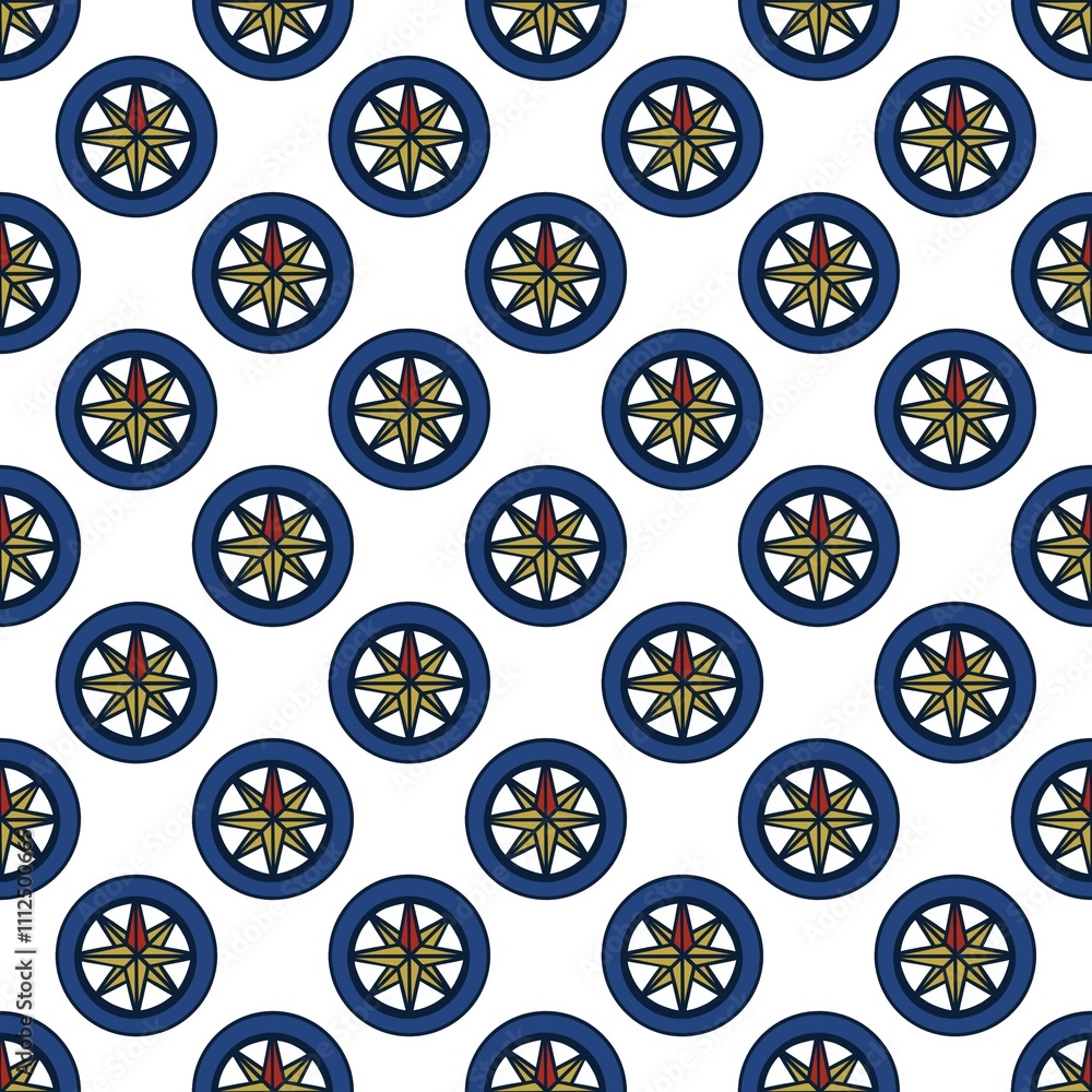 Seamless Pattern: Small Wind Rose Seamless Pattern: Small Wind Rose