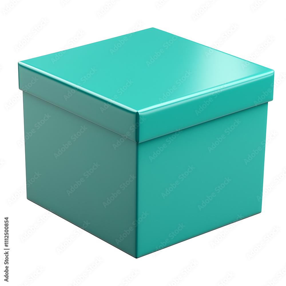 Teal green gift box with smooth surface isolated on white background, perfect for celebrations and special occasions. box minimalist design adds touch of elegance Teal green gift box with smooth surface isolated on white background, perfect for celebrations and special occasions. box minimalist design adds touch of elegance