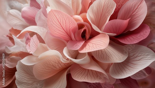 Delicate Pink Flower Petals in Soft Romantic Arrangement