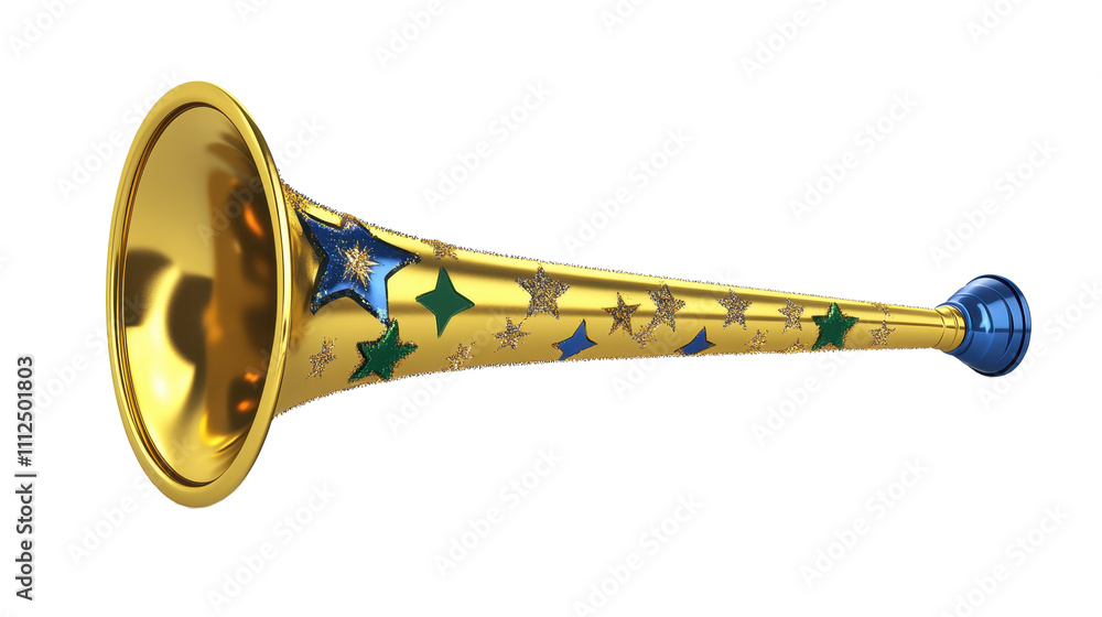 Obraz premium Gold Party Horn for New Year Celebration