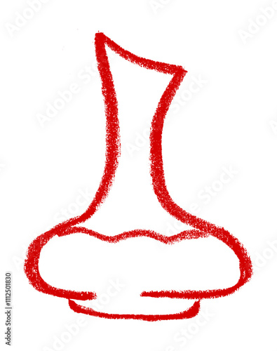 Decanter Wine Sommelier Related Icon Crayon Chalk Drawing Vector