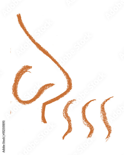 Smell Wine Sommelier Related Icon Crayon Chalk Drawing Vector