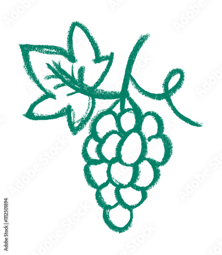 Grape Wine Sommelier Related Icon Crayon Chalk Drawing Vector
