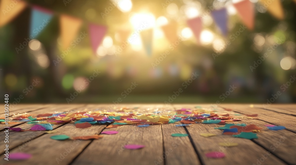 Fototapeta premium Photography of a joyful outdoor celebration with confetti