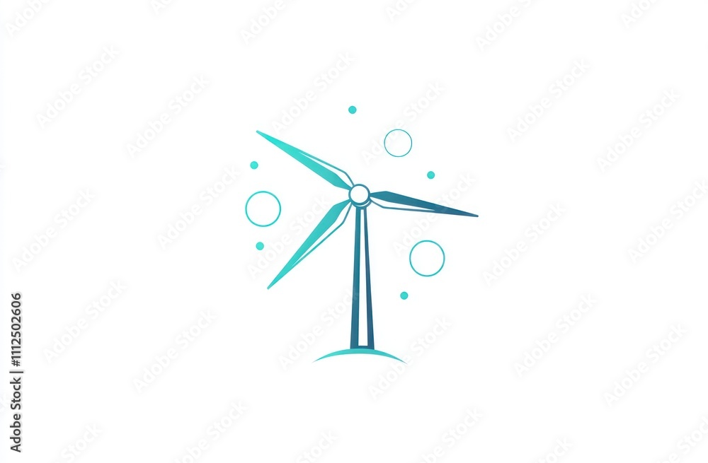 Simple minimalist wind turbine icon design. Simple minimalist wind turbine icon design.