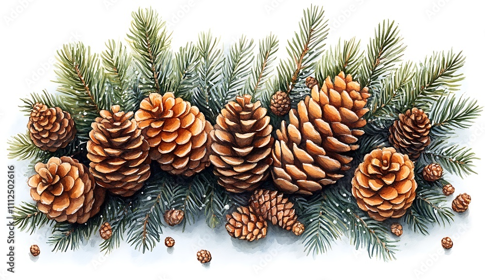 Group of Pine Cones with Pine Needles. Group of Pine Cones with Pine Needles.