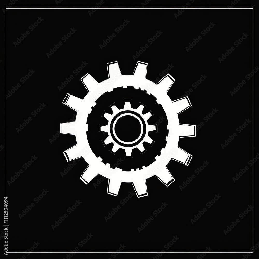 Interlocking white gears on black background. (1) Interlocking white gears on black background. (1)