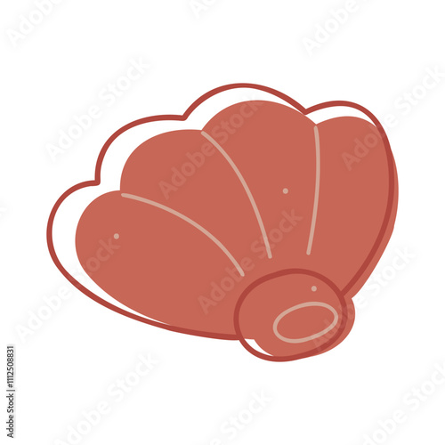 A small seashell color. Doodles clip art for your projects.