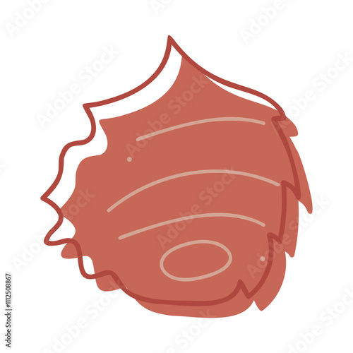 One seashell color. Doodles clip art for your projects.