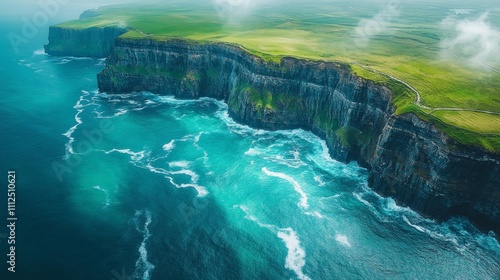 Aerial view from the top of the cliff