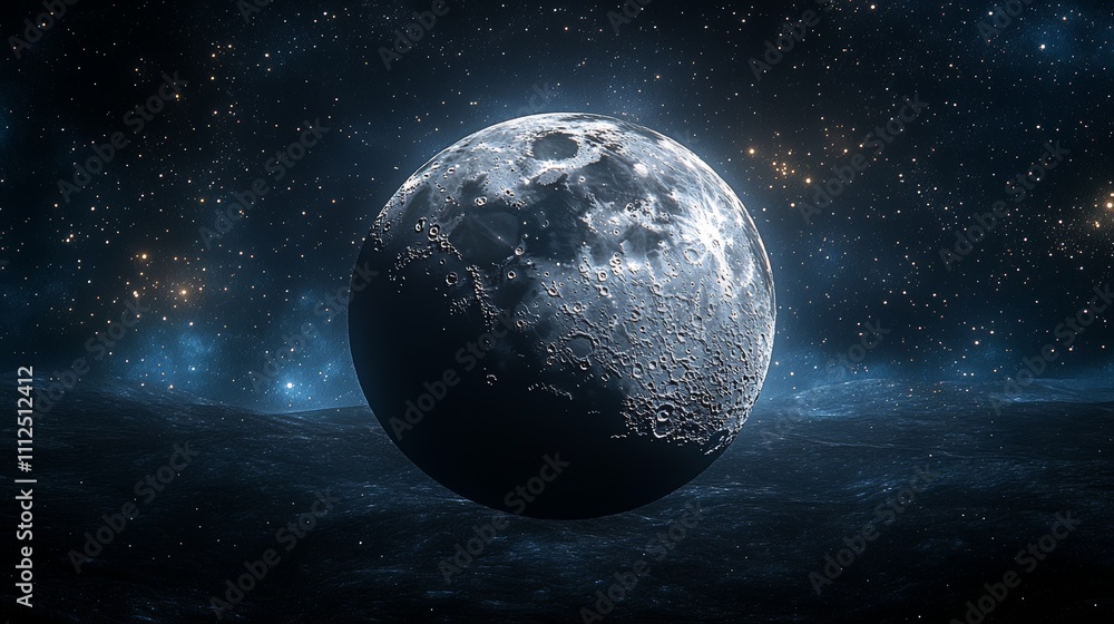 Obraz premium The Moon is a celestial body that orbits the planet Earth, being Earth's only natural satellite.