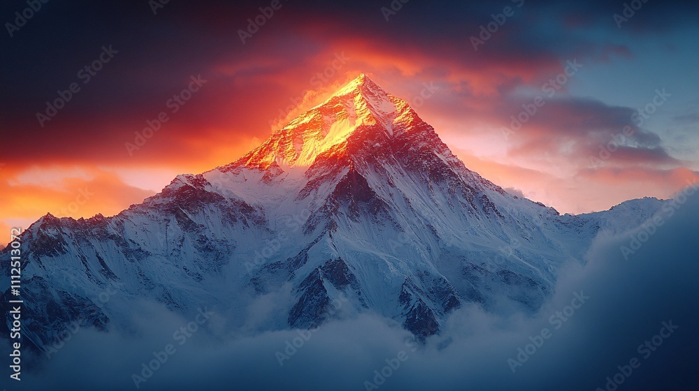 Soft Light and Shadow Over Mountain Peak