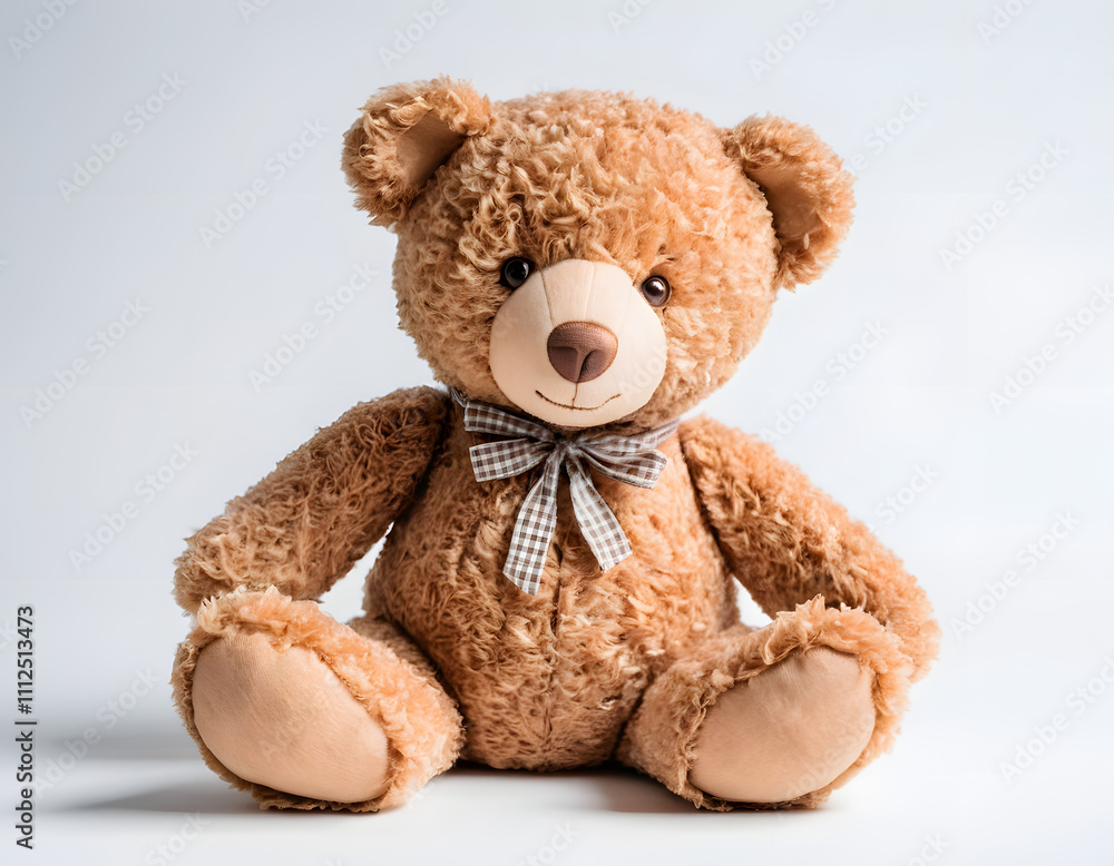 Obraz premium Brown teddy bear with bow tie