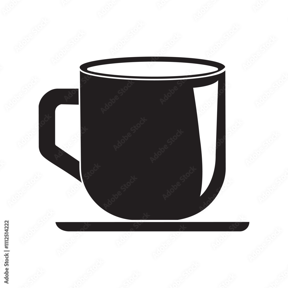 A black coffee cup with a white background with a picture of a coffee cup on it A black coffee cup with a white background with a picture of a coffee cup on it