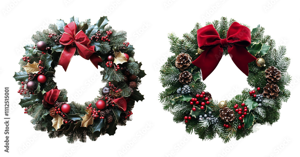 Christmas wreath isolated on white background Christmas wreath isolated on white background