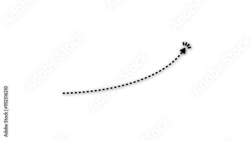 Dotted arrows animation on transparent background, dotted arrows on alpha channel, Dotted arrow animation, Dotted animated arrow. appearance of animated hand-up arrows