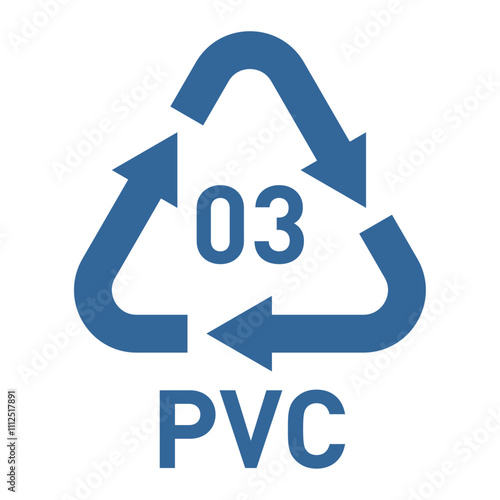 Resin identification code RIC symbol for plastic made out of PVC