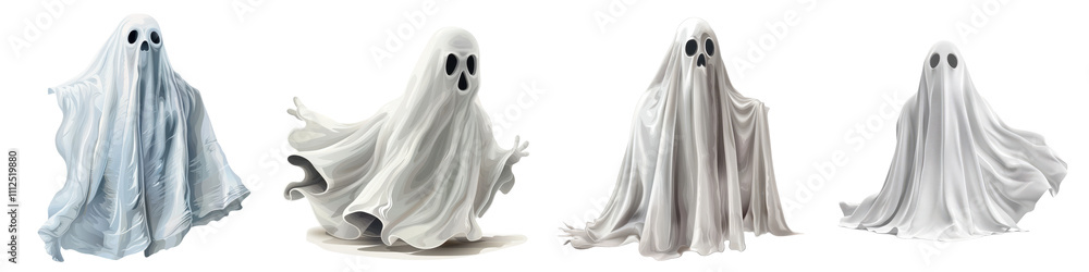 Ghostly apparition, Halloween object. Illustration, on transparent PNG file Ghostly apparition, Halloween object. Illustration, on transparent PNG file