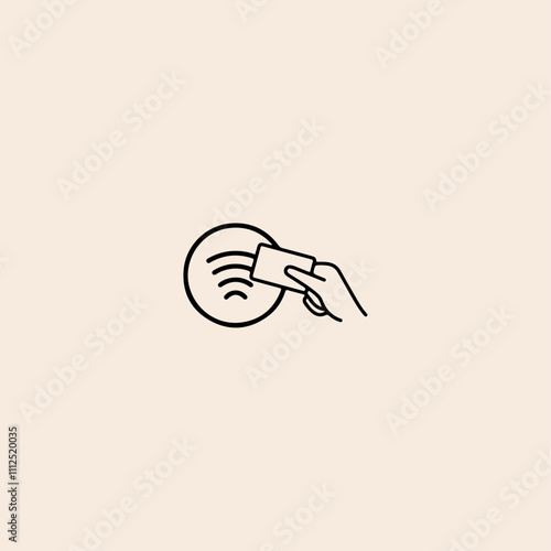 Contactless NFC wireless pay sign logo. Credit card nfc payment Vector design.